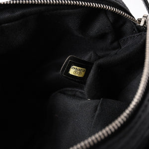 Very Good Condition CHANEL S Flap W Chain Shoulder Bag No. 21 Coco Mark Lambskin Black Silver Hardware Used 4a003966