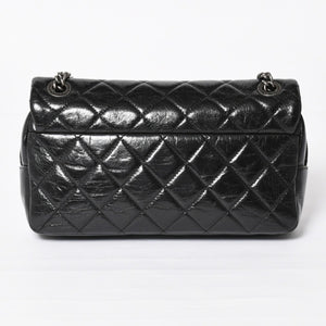 Very Good Condition CHANEL S Flap W Chain Shoulder Bag No. 19 Coco Mark Vintage Calfskin Black Used 4a003951