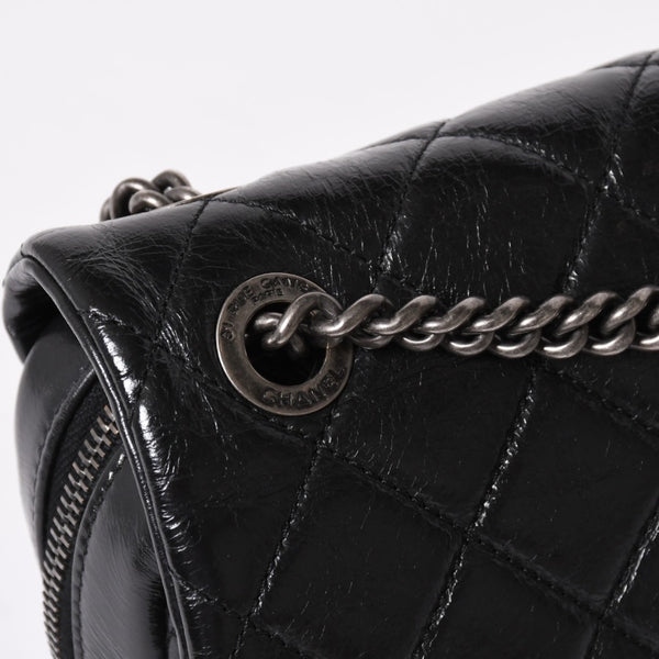 Very Good Condition CHANEL S Flap W Chain Shoulder Bag No. 19 Coco Mark Vintage Calfskin Black Used 4a003951