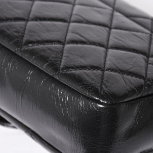 Very Good Condition CHANEL S Flap W Chain Shoulder Bag No. 19 Coco Mark Vintage Calfskin Black Used 4a003951