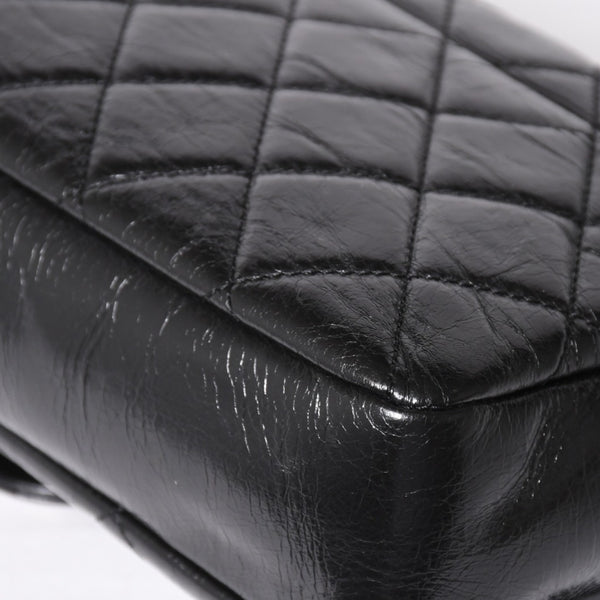 Very Good Condition CHANEL S Flap W Chain Shoulder Bag No. 19 Coco Mark Vintage Calfskin Black Used 4a003951