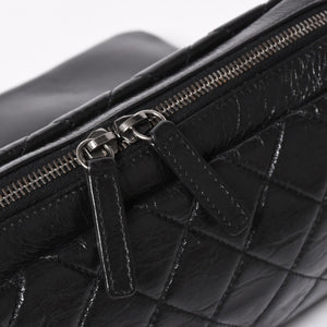 Very Good Condition CHANEL S Flap W Chain Shoulder Bag No. 19 Coco Mark Vintage Calfskin Black Used 4a003951