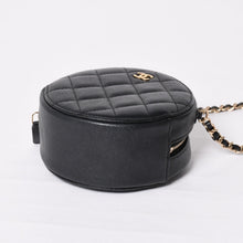 画像をギャラリービューアに読み込む, 極美品 CHANEL シャネル ラウンド チェーンショルダーバッグ AP0245 30番台 ココマーク キャビアスキン ブラック 中古 4a003968