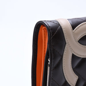 Like new CHANEL Cambon Line Clasp Compact Wallet Bifold Wallet A26720 9th Series Coco Mark Calfskin Used 4a003956