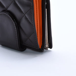 Like new CHANEL Cambon Line Clasp Compact Wallet Bifold Wallet A26720 9th Series Coco Mark Calfskin Used 4a003956