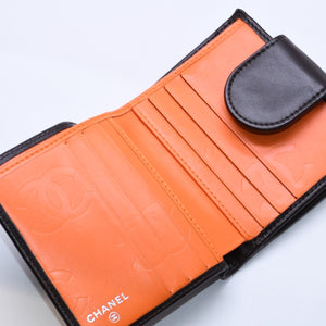 Like new CHANEL Cambon Line Clasp Compact Wallet Bifold Wallet A26720 9th Series Coco Mark Calfskin Used 4a003956
