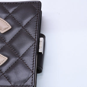 Like new CHANEL Cambon Line Clasp Compact Wallet Bifold Wallet A26720 9th Series Coco Mark Calfskin Used 4a003956