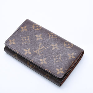 Like new LOUIS VUITTON Portomone Bier Tresor Bifold Wallet M61730 Monogram Canvas Brown Used 4a003970