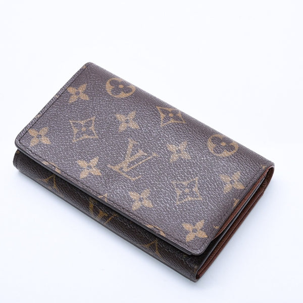Like new LOUIS VUITTON Portomone Bier Tresor Bifold Wallet M61730 Monogram Canvas Brown Used 4a003970