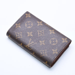 Like new LOUIS VUITTON Portomone Bier Tresor Bifold Wallet M61730 Monogram Canvas Brown Used 4a003970