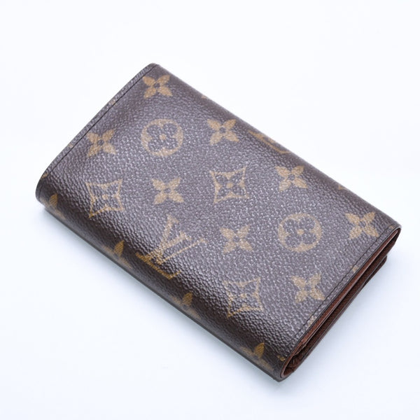 Like new LOUIS VUITTON Portomone Bier Tresor Bifold Wallet M61730 Monogram Canvas Brown Used 4a003970
