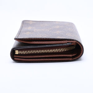 Like new LOUIS VUITTON Portomone Bier Tresor Bifold Wallet M61730 Monogram Canvas Brown Used 4a003970
