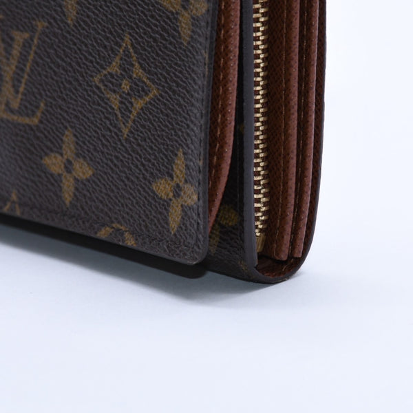 Like new LOUIS VUITTON Portomone Bier Tresor Bifold Wallet M61730 Monogram Canvas Brown Used 4a003970