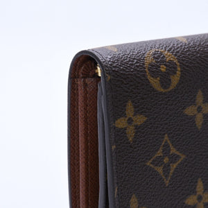 Like new LOUIS VUITTON Portomone Bier Tresor Bifold Wallet M61730 Monogram Canvas Brown Used 4a003970