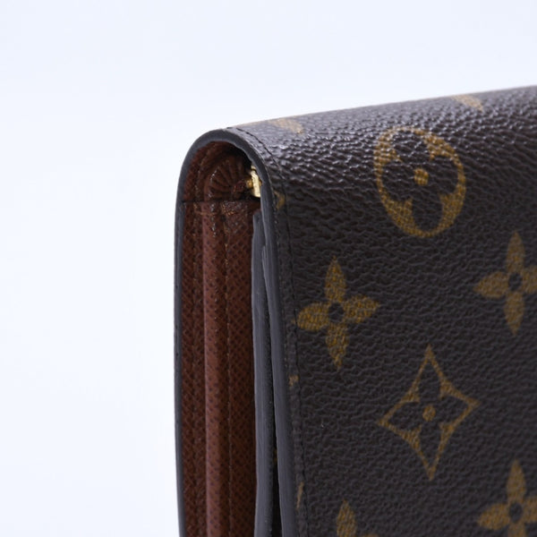 Like new LOUIS VUITTON Portomone Bier Tresor Bifold Wallet M61730 Monogram Canvas Brown Used 4a003970