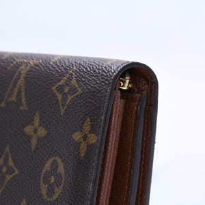 Like new LOUIS VUITTON Portomone Bier Tresor Bifold Wallet M61730 Monogram Canvas Brown Used 4a003970