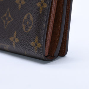 Like new LOUIS VUITTON Portomone Bier Tresor Bifold Wallet M61730 Monogram Canvas Brown Used 4a003970