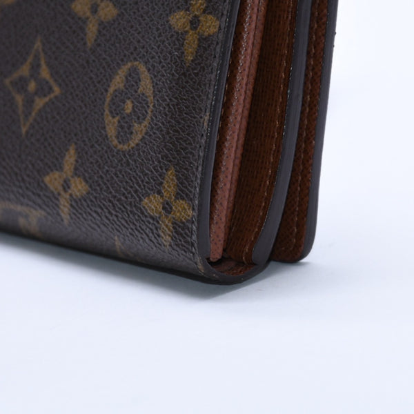 Like new LOUIS VUITTON Portomone Bier Tresor Bifold Wallet M61730 Monogram Canvas Brown Used 4a003970