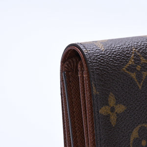 Like new LOUIS VUITTON Portomone Bier Tresor Bifold Wallet M61730 Monogram Canvas Brown Used 4a003970