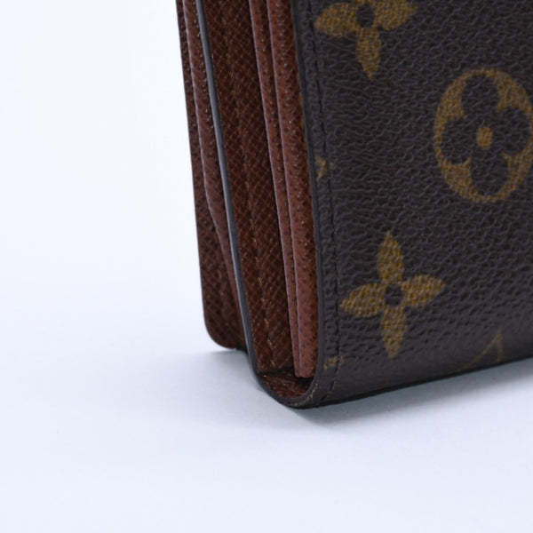Like new LOUIS VUITTON Portomone Bier Tresor Bifold Wallet M61730 Monogram Canvas Brown Used 4a003970