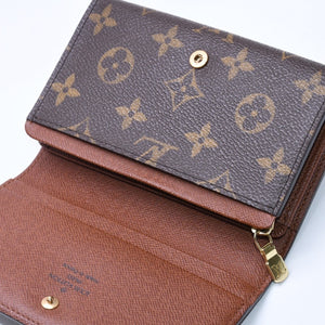 Like new LOUIS VUITTON Portomone Bier Tresor Bifold Wallet M61730 Monogram Canvas Brown Used 4a003970