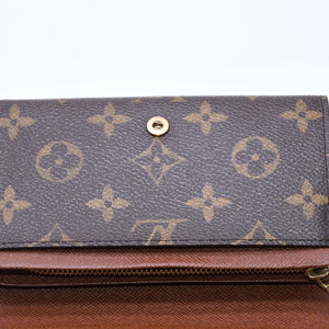 Like new LOUIS VUITTON Portomone Bier Tresor Bifold Wallet M61730 Monogram Canvas Brown Used 4a003970
