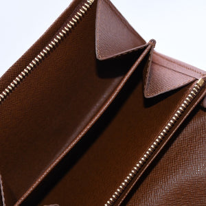 Like new LOUIS VUITTON Portomone Bier Tresor Bifold Wallet M61730 Monogram Canvas Brown Used 4a003970