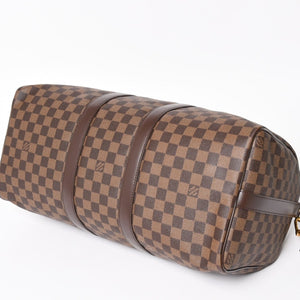 極美品 LOUIS VUITTON ルイヴィトン キーポルバンドリエール45 ボストンバッグ ダミエグラフィット N41418 ブラウン ダークブラウン MB2143 ゴールド金具 中古 4a003971