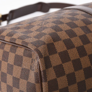 極美品 LOUIS VUITTON ルイヴィトン キーポルバンドリエール45 ボストンバッグ ダミエグラフィット N41418 ブラウン ダークブラウン MB2143 ゴールド金具 中古 4a003971