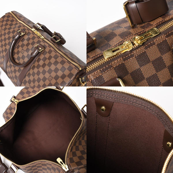 極美品 LOUIS VUITTON ルイヴィトン キーポルバンドリエール45 ボストンバッグ ダミエグラフィット N41418 ブラウン ダークブラウン MB2143 ゴールド金具 中古 4a003971