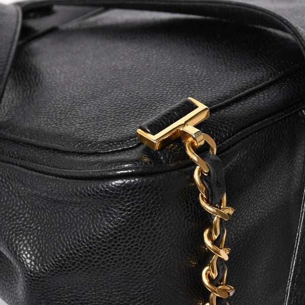 CHANEL Vintage Rucksack Backpack No. 3 Coco Mark Caviar Skin Black Gold Hardware Good Condition Used 4a003949