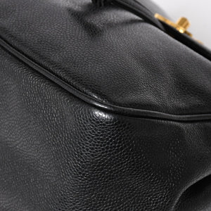 CHANEL Vintage Rucksack Backpack No. 3 Coco Mark Caviar Skin Black Gold Hardware Good Condition Used 4a003949