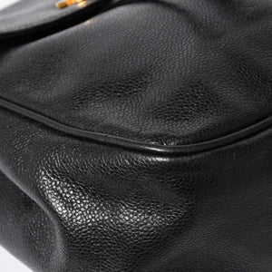 CHANEL Vintage Rucksack Backpack No. 3 Coco Mark Caviar Skin Black Gold Hardware Good Condition Used 4a003949