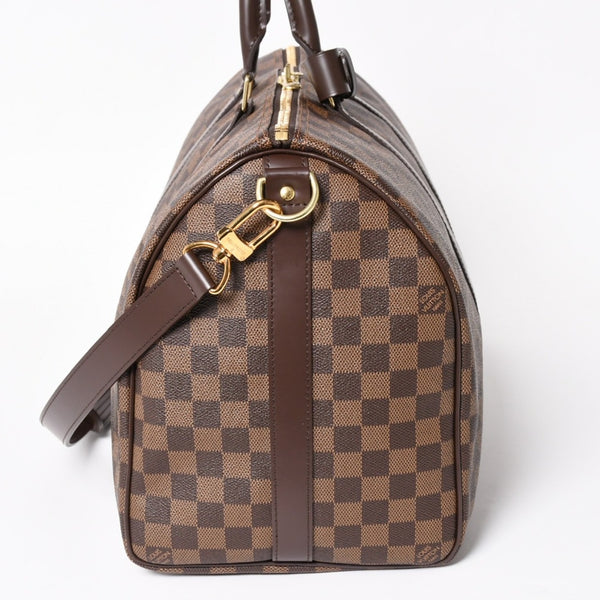 極美品 LOUIS VUITTON ルイヴィトン キーポルバンドリエール45 ボストンバッグ ダミエグラフィット N41418 ブラウン ダークブラウン MB2143 ゴールド金具 中古 4a003971