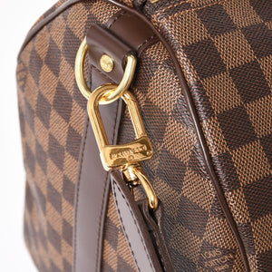 極美品 LOUIS VUITTON ルイヴィトン キーポルバンドリエール45 ボストンバッグ ダミエグラフィット N41418 ブラウン ダークブラウン MB2143 ゴールド金具 中古 4a003971