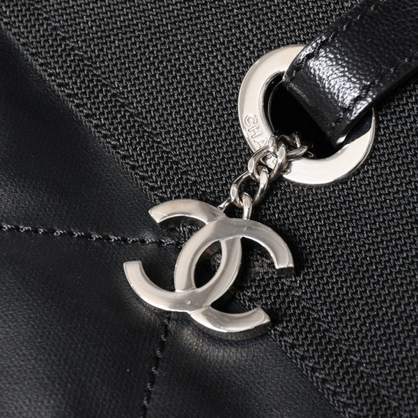 Very Good Condition Rare Item CHANEL Tote Bag Paris Biarritz Coated Canvas Leather Black 17th Series Used 4a003954