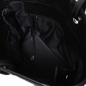 Very Good Condition Rare Item CHANEL Tote Bag Paris Biarritz Coated Canvas Leather Black 17th Series Used 4a003954
