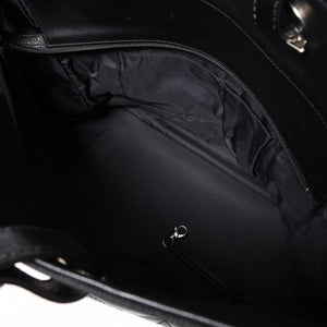 Very Good Condition Rare Item CHANEL Tote Bag Paris Biarritz Coated Canvas Leather Black 17th Series Used 4a003954