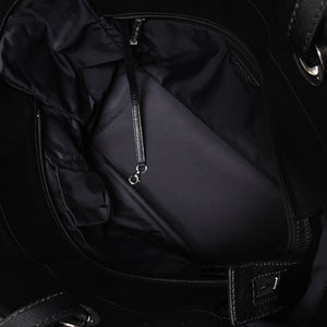 Very Good Condition Rare Item CHANEL Tote Bag Paris Biarritz Coated Canvas Leather Black 17th Series Used 4a003954