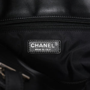 Very Good Condition Rare Item CHANEL Tote Bag Paris Biarritz Coated Canvas Leather Black 17th Series Used 4a003954