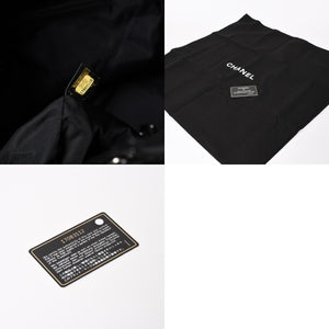 Very Good Condition Rare Item CHANEL Tote Bag Paris Biarritz Coated Canvas Leather Black 17th Series Used 4a003954