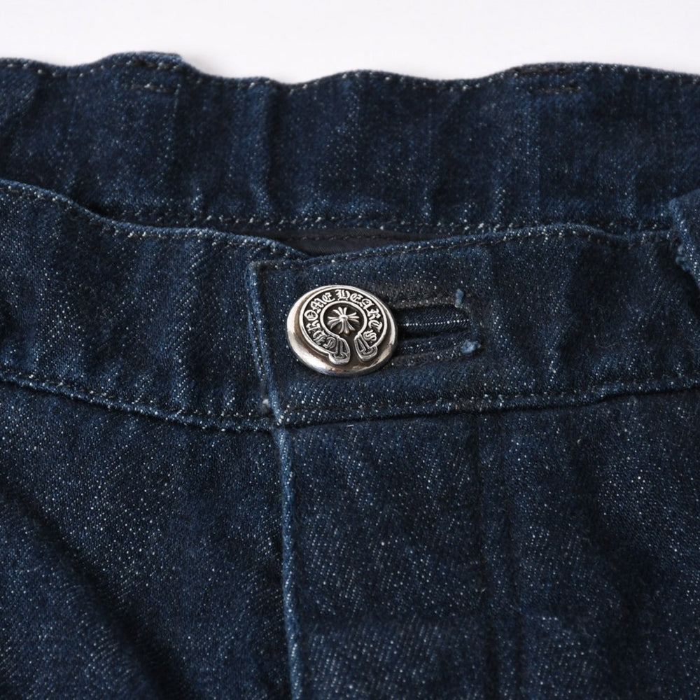 CHROME HEARTS クロムハーツ フレアニー デニムパンツ ジーンズ サイズ34 ホースシューボタン インディゴブルー 美品 中古 4a005926