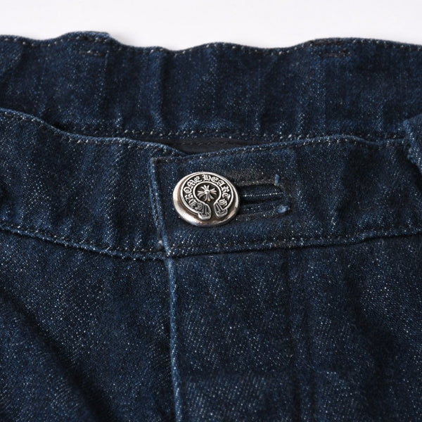 CHROME HEARTS Flarenie Denim Pants Jeans Size 34 Horseshoe Button Indigo Blue Good Condition Used 4a005926