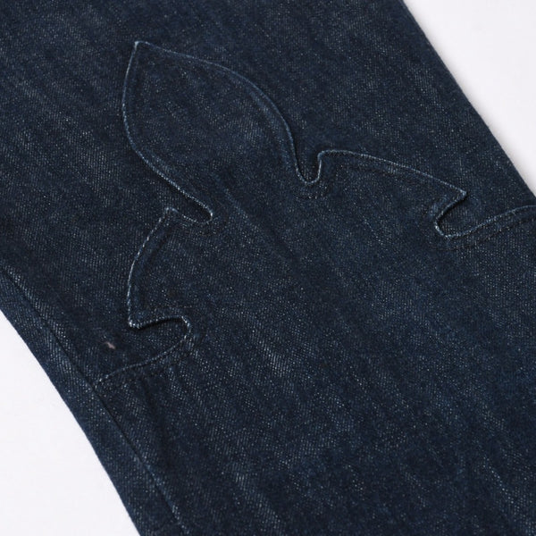CHROME HEARTS Flarenie Denim Pants Jeans Size 34 Horseshoe Button Indigo Blue Good Condition Used 4a005926