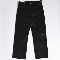 極美品 CHROME HEARTS クロムハーツ 5-POCKET FLARE KNEE フレアニー 5ポケット レザーパンツ サイズ32R オールドモデル 中古 4a005927