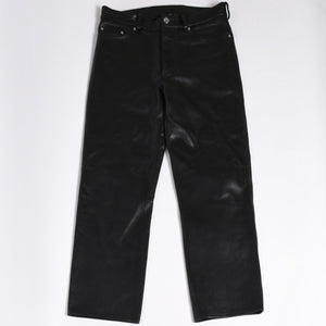 極美品 CHROME HEARTS クロムハーツ 5-POCKET FLARE KNEE フレアニー 5ポケット レザーパンツ サイズ32R オールドモデル 中古 4a005927