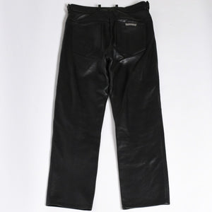 極美品 CHROME HEARTS クロムハーツ 5-POCKET FLARE KNEE フレアニー 5ポケット レザーパンツ サイズ32R オールドモデル 中古 4a005927