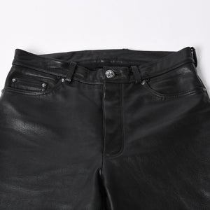 極美品 CHROME HEARTS クロムハーツ 5-POCKET FLARE KNEE フレアニー 5ポケット レザーパンツ サイズ32R オールドモデル 中古 4a005927