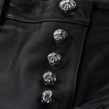 画像をギャラリービューアに読み込む, 極美品 CHROME HEARTS クロムハーツ 5-POCKET FLARE KNEE フレアニー 5ポケット レザーパンツ サイズ32R オールドモデル 中古 4a005927