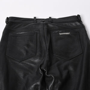 極美品 CHROME HEARTS クロムハーツ 5-POCKET FLARE KNEE フレアニー 5ポケット レザーパンツ サイズ32R オールドモデル 中古 4a005927